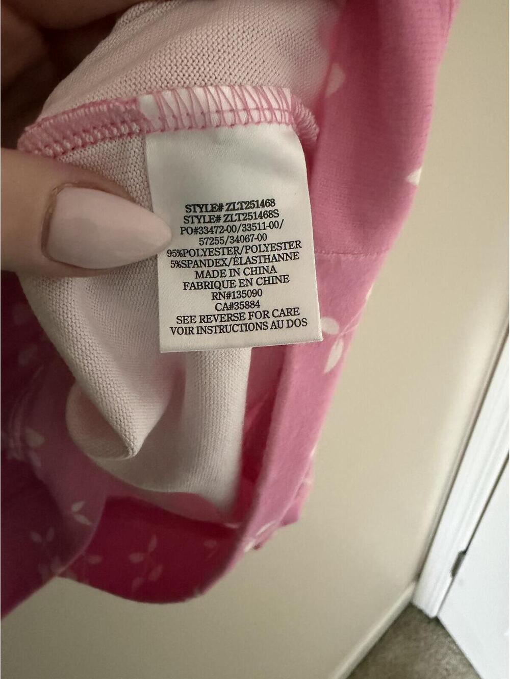 NWT SOFTEST by Z SUPPLY polyester/spandex drop shoulder pink white cherry hearts - Picture 3 of 6